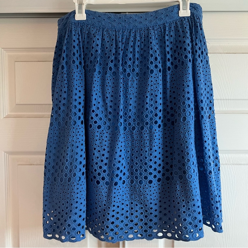 Tommy Hilfiger - Pleated, Eyelet Skirt - Blue - Size 12